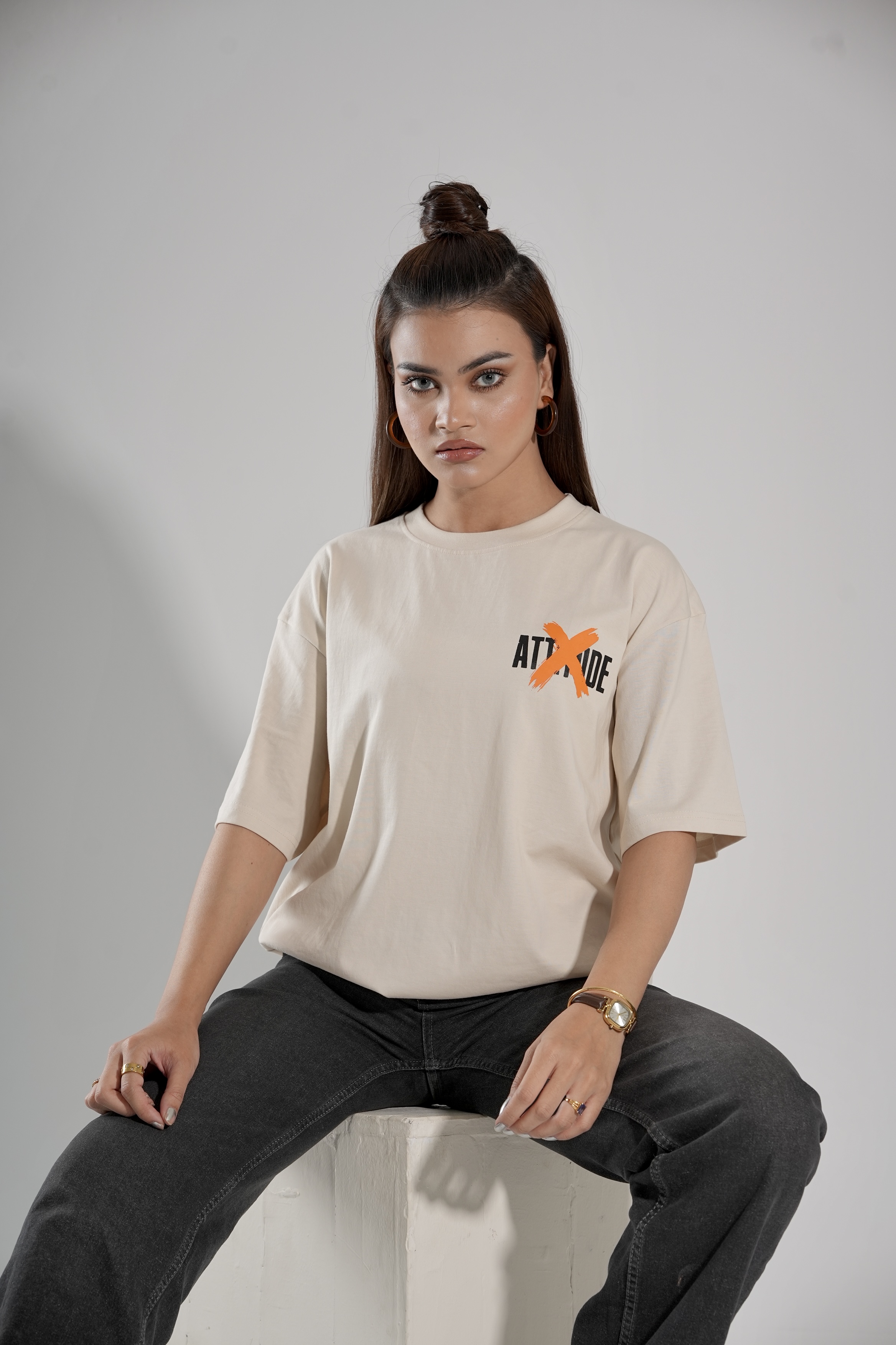 Rise Again Blue T-Shirt Drop-Shoulder Female