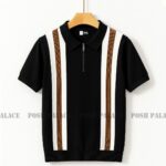 Vibe Vertical Black Premium Knit Polo Shirt Male - thumbnail 3