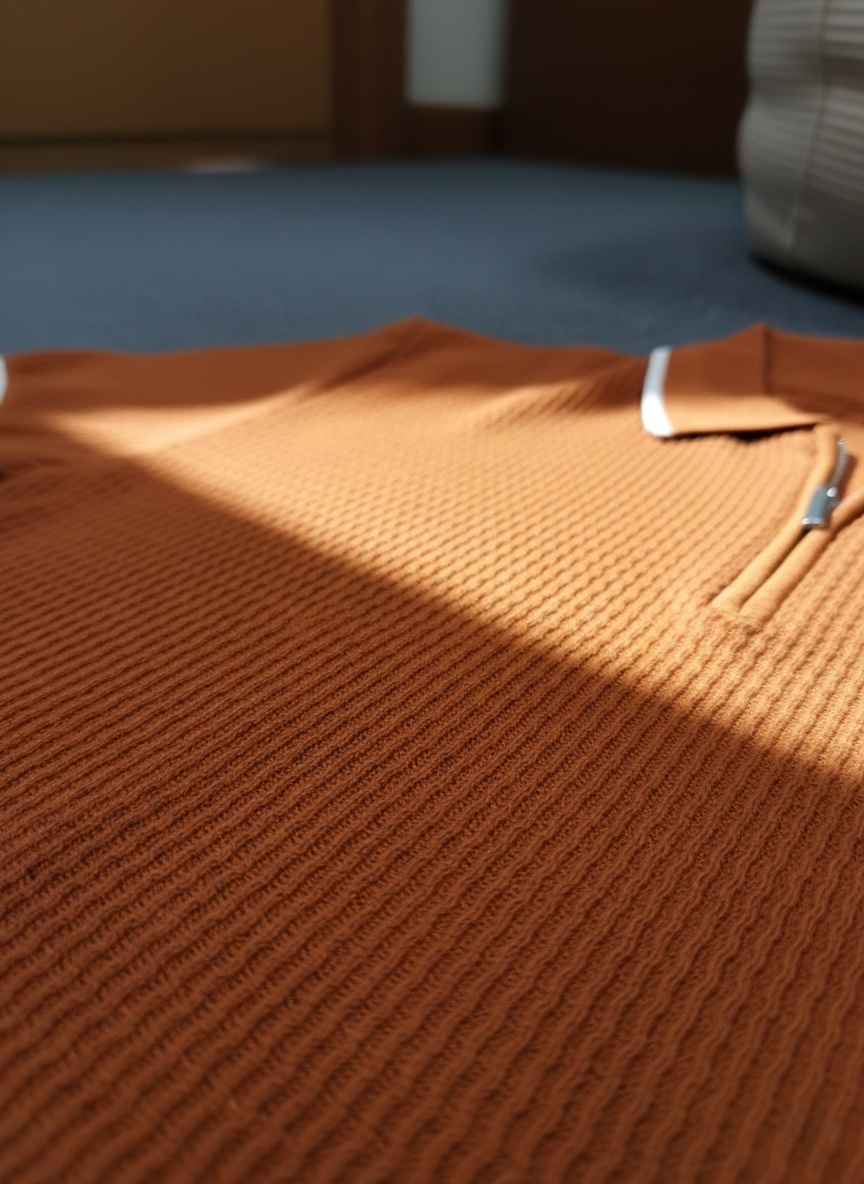 Orange Knit Polo - thumbnail 3