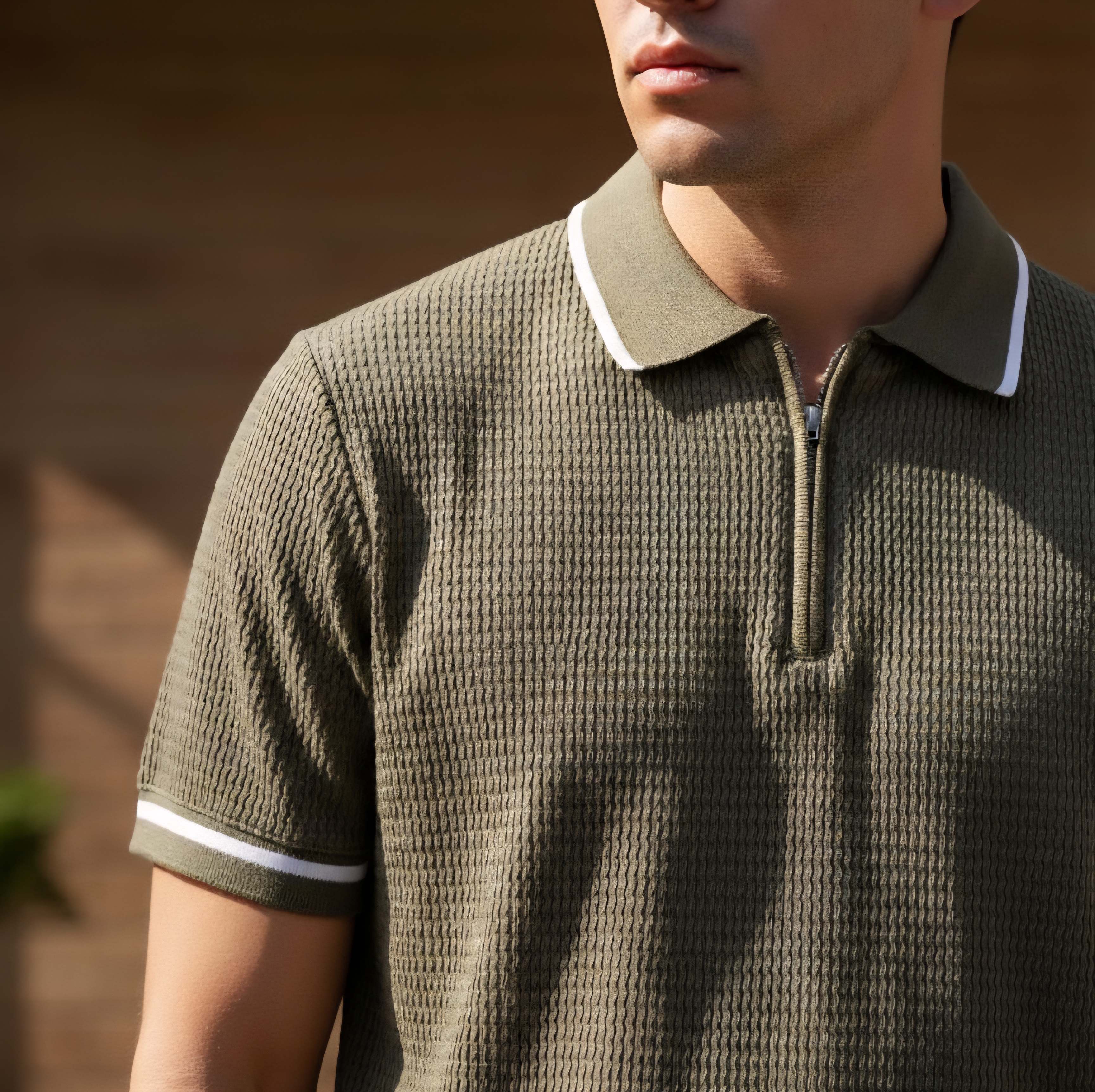 Olive Knit Polo - thumbnail 3