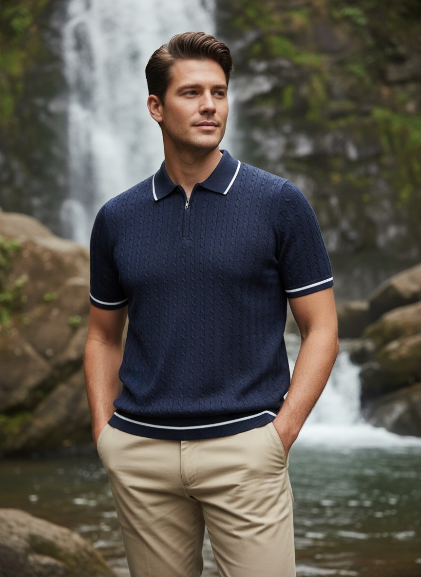 Navy Blue Knit Polo Navy Blue Knit Polo